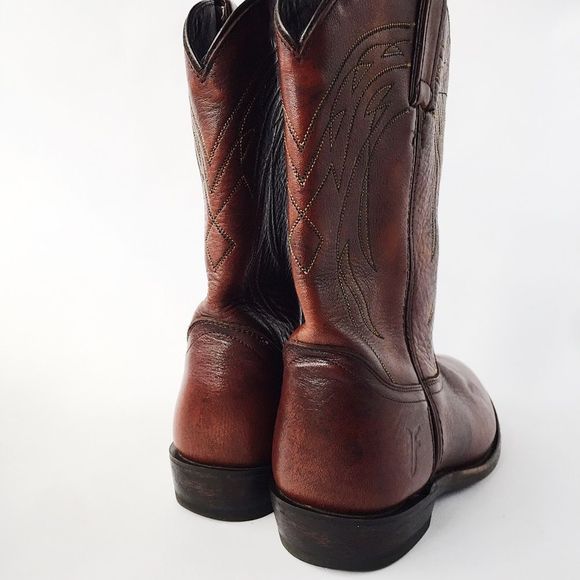 Frye Brown Leather Mid-calf Boots Youth 4 - Picture 5 of 7